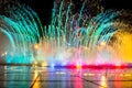 Daedepo Musical Fountain Korea, colorful fountain like a crown Royalty Free Stock Photo