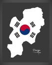 Daegu map with South Korean national flag Royalty Free Stock Photo
