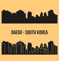 Daegu, South Korea city silhouette