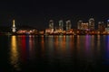 Daejeon expro bridge at night in daejeon with reflection,korea. The light bridges