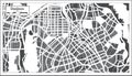 Daejeon South Korea City Map in Retro Style. Outline Map