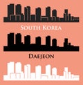 Daejeon, South Korea city silhouette