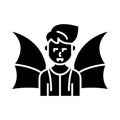 Daemon black icon concept. Daemon flat vector symbol, sign, illustration.