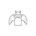 daemon icon. Element of angel and demon icon for mobile concept and web apps. Thin line icon for website design and development,
