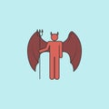 daemon icon. Element of angel and demon icon for mobile concept and web apps. Filled outline daemon icon can be used for web and