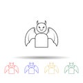 Daemon multi color icon. Simple thin line, outline vector of angel and demon icons for ui and ux, website or mobile application