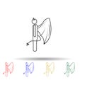 Daemon multi color icon. Simple thin line, outline vector of angel and demon icons for ui and ux, website or mobile application