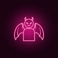 daemon neon icon. Elements of Angel and demon set. Simple icon for websites, web design, mobile app, info graphics