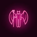 daemon neon icon. Elements of Angel and demon set. Simple icon for websites, web design, mobile app, info graphics