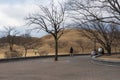 Daereungwon Tomb Complex and Cheonmachong Hwangnam Daechong during winter evening at Gyeongju , South Korea : 10 February 2023 Royalty Free Stock Photo