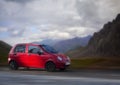Daewoo small red car. Royalty Free Stock Photo