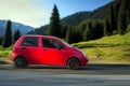 Daewoo small red car. Royalty Free Stock Photo