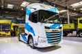 DAF XF Hydrogen fuel cell EV truck at the Hannover IAA Transportation Motor Show. Germany - September 20, 2022