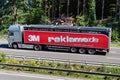 Truck with 3M reklamo advertising on bulk trailer