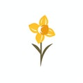 Daffodil Flower Vector Logo: Naturalistic Color Palette And Minimalist Design