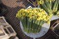 Daffodils on the flower market in Amsterdam for sale