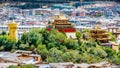 Dafo Big Buddha temple aerial view and Guishan park scenic in Dukezong old town Shangri-La Yunnan China