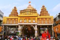 Dagadu Seth Ganapati decorated pandal, replica of Brahmanaspati Temple