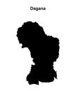 Dagana outline map Royalty Free Stock Photo