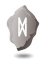 DRAWN RUNE DAGAZ ON A GRAY STONE