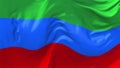 Dagestan Flag Waving in Wind Continuous Seamless Loop Background.