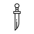 Dagger icon in line style and pixel perfect technique.