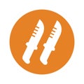 Orange Color Dagger, Knife Icon