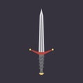 Dagger sword illustration weapon vector icon. Blade knife design art warrior symbol. Fantasy medieval flat battle sign