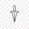 Dagger vector icon isolated on transparent background, linear Da Royalty Free Stock Photo