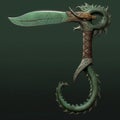 Dragon Sword: A Fantasy Weapon Design In Khmer Art Style