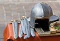 Daggers and Helmets at a Historical Reenactment