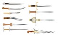 Daggers - a set of cold weapons of different countries and epochs Royalty Free Stock Photo
