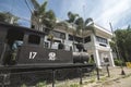Dagupan, Pangasinan, Philippines - No. 17 Urdaneta, an old locomotive on display at Dagupan City Plaza at the downtown