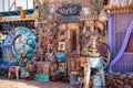 20/11/2018 Dahab, Egypt, an incredibly colorful facade with a large number of different things on the promenade