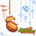 Dahi handi celebration in Happy Janmashtami festival background of India