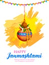 Dahi handi celebration in Happy Janmashtami festival background of India