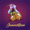 Dahi handi festival of happy shree krishna janmashtami. vector illustration design Royalty Free Stock Photo