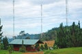 Dahilayan eco adventure park dropzone sky swing metal structure and cables in Bukidnon, Philippines