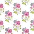 Dahlias pattern pattern isolate watercolor white background Royalty Free Stock Photo
