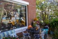 Seasonal gifts and flowers decorate the colorful front patio of a gift shop and cafÃÂ© in Dahlonega, Georgia