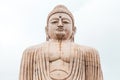 Daibutsu, The Great Buddha Statue in meditation pose or Dhyana Mudra seated on a lotus in open air near Mahabodhi Temple.