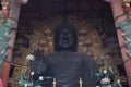 Daibutsu with Kokuzo Bosatsu in the great Buddha hall at Todaiji temple in nara Royalty Free Stock Photo