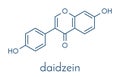 Daidzein isoflavone molecule. Skeletal formula. Royalty Free Stock Photo