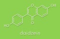 Daidzein isoflavone molecule. Skeletal formula. Royalty Free Stock Photo