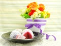 Daifuku mochi japanese sweets isolated Royalty Free Stock Photo