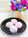 Daifuku mochi japanese sweets Royalty Free Stock Photo