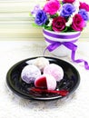 Daifuku mochi japanese sweets Royalty Free Stock Photo