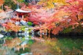 Daigo-ji temple with colorful maple trees in autumn, Kyoto, Japa