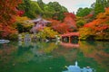 Daigo-ji temple with colorful maple trees in autumn Royalty Free Stock Photo