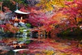 Daigo-ji temple with colorful maple trees in autumn, Kyoto, Japan Royalty Free Stock Photo